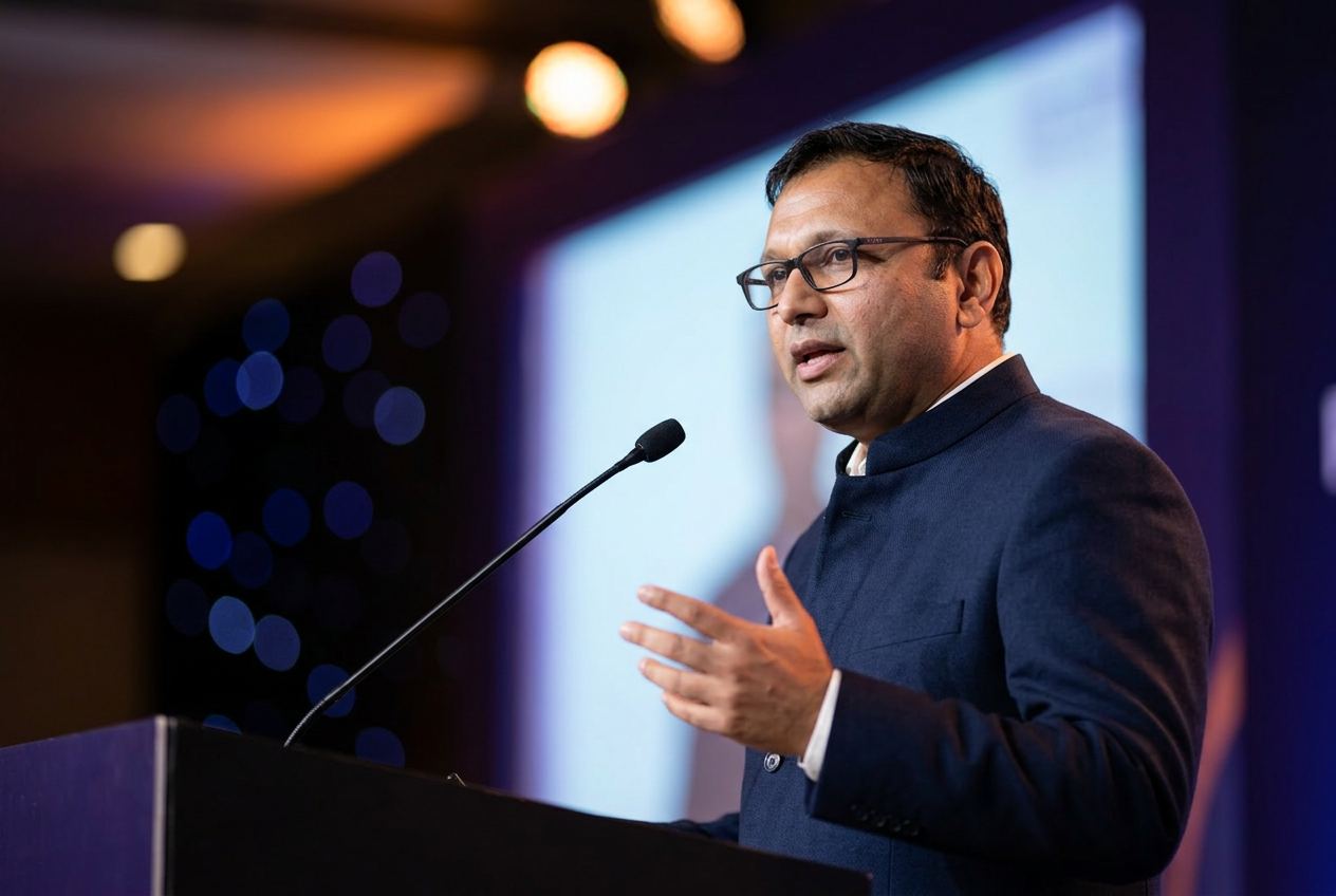 Ammitt Misshra speaking at a national business forum